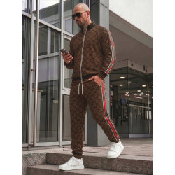 Męski brązowy zestaw bez kaptura marki Gucci