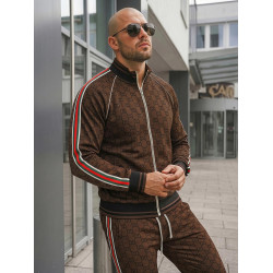 Męski brązowy zestaw bez kaptura marki Gucci