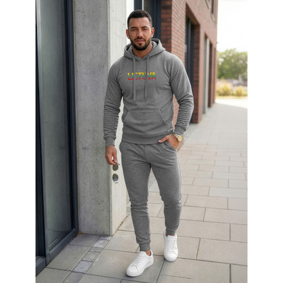 Vyriškas tamsiai pilkas komplektas su gobtuvu Lietuva Vyriški komplektai