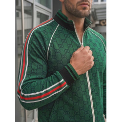 Męski zielony zestaw bez kaptura marki Gucci