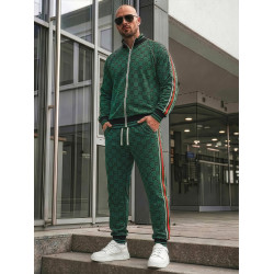 Męski zielony zestaw bez kaptura marki Gucci