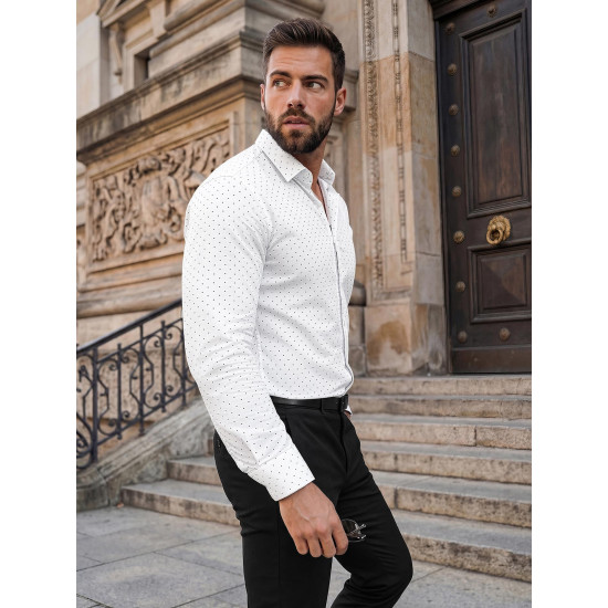 Miesten valkoinen pilkullinen paita Royal Paidat