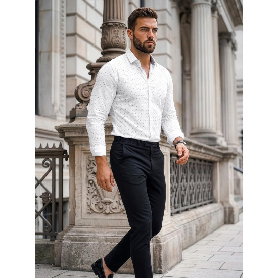 Miesten valkoinen pilkullinen paita Royal Paidat