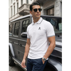 Vyriški balti polo marškinėliai Skull