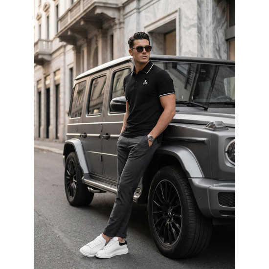 Vyriški juodi polo marškinėliai Skull POLO marškinėliai