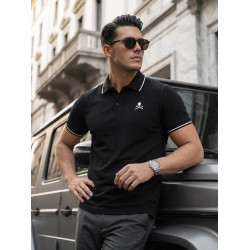 Vyriški juodi polo marškinėliai Skull