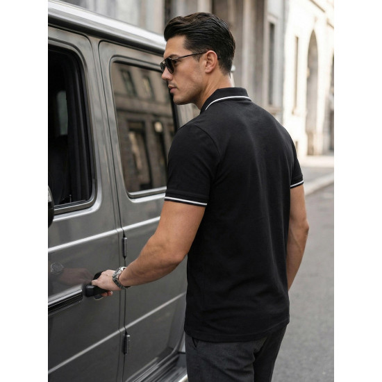 Vyriški juodi polo marškinėliai Skull POLO marškinėliai