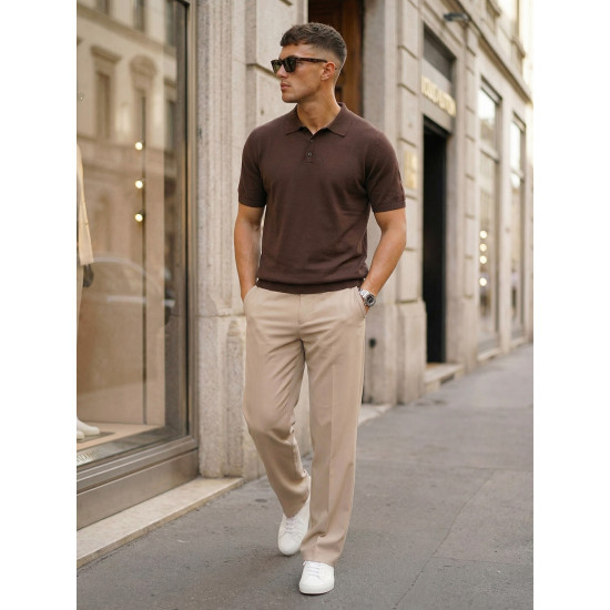 Vyriški tamsiai rudi polo marškinėliai Vibe POLO marškinėliai