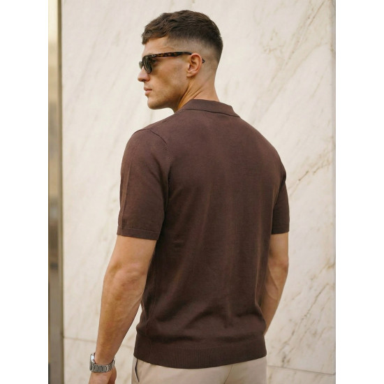 Vyriški tamsiai rudi polo marškinėliai Vibe POLO marškinėliai