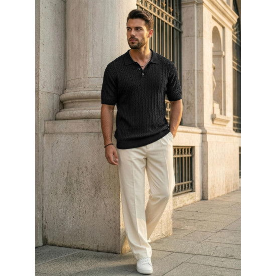 Vyriški juodi polo marškinėliai Style POLO marškinėliai