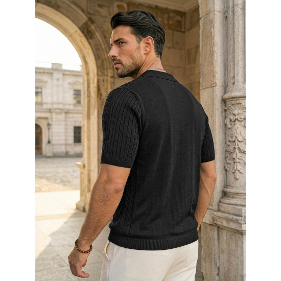 Vyriški juodi polo marškinėliai Style POLO marškinėliai