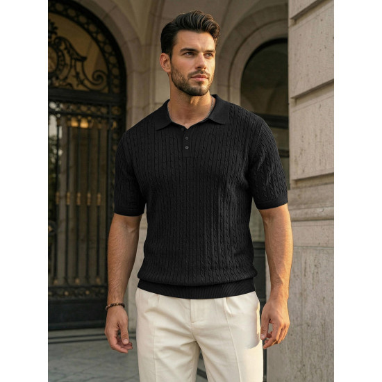 Vyriški juodi polo marškinėliai Style POLO marškinėliai