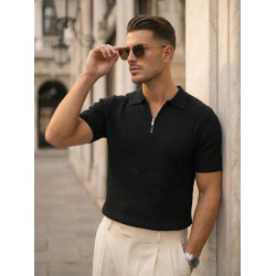 Miesten musta Fast-polo-paita