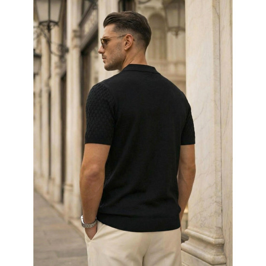 Miesten musta Fast-polo-paita POLO T-paita
