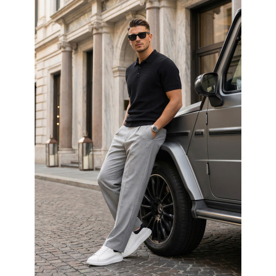 Vyriški juodi polo marškinėliai Street POLO marškinėliai