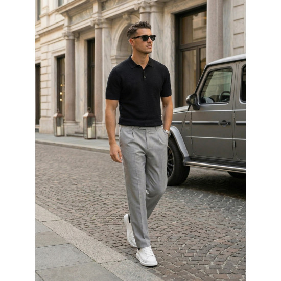 Vyriški juodi polo marškinėliai Street POLO marškinėliai