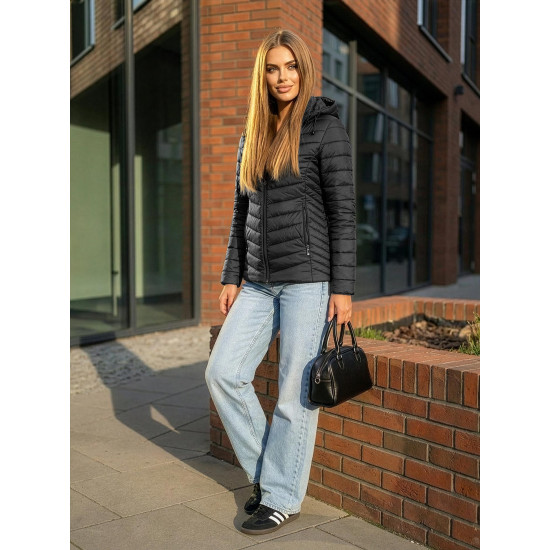 Naisten musta hupullinen takki Enit Naisten takit