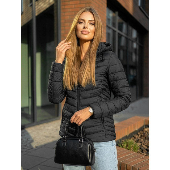 Naisten musta hupullinen takki Enit Naisten takit