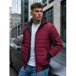 Miesten kevät-syksy takki viininpunainen Nosal