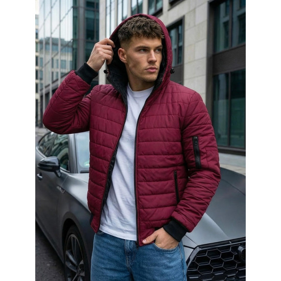 Vyriška pavasarinė - rudeninė striukė bordo spalvos Nosal Rudeninės / Pavasarinės