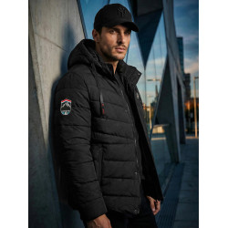 Men's black hooded jacket Hari