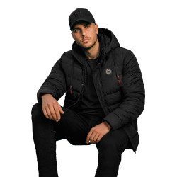 Men's black hooded jacket Hari