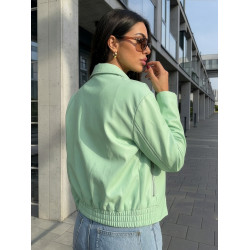 Damska skórzana kurtka w kolorze miętowym „Jase”