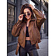 Sieviešu brūna ādas jaka „France“