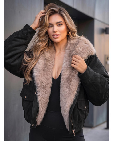 Moteriška juoda žieminė striukė Iconic