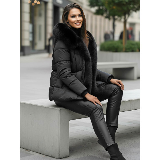 Moteriška juoda žieminė striukė Lota Moteriškos striukės