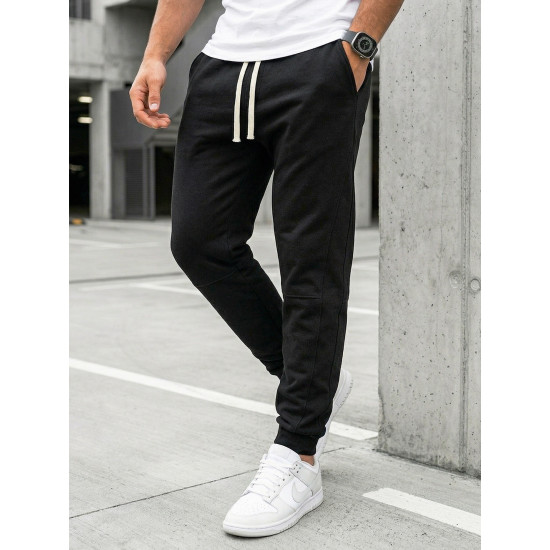 Vyriškos juodos spalvos kelnės Base Laisvalaikio kelnės