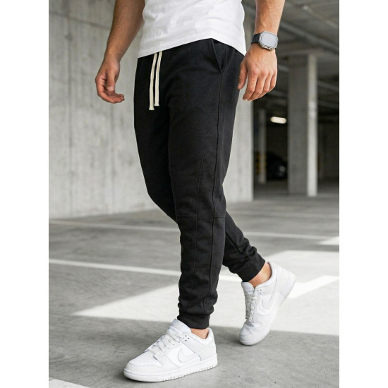 Vyriškos juodos spalvos kelnės Base Laisvalaikio kelnės