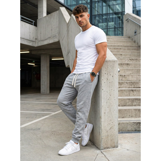 Vyriškos pilkos spalvos kelnės Base Laisvalaikio kelnės