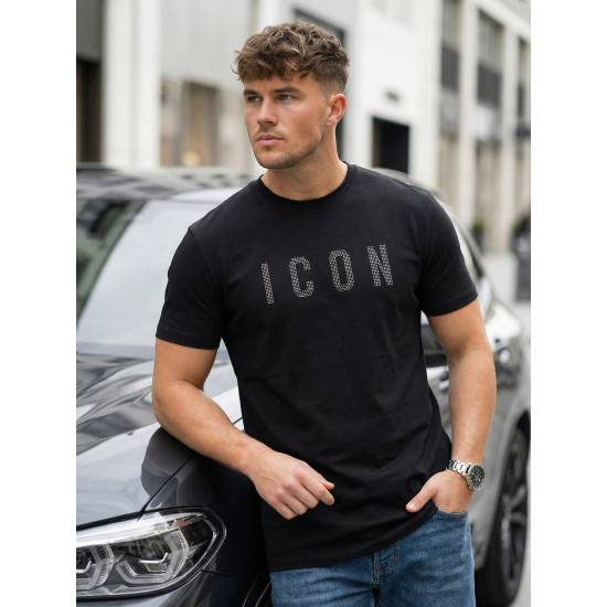 Men's black T-shirt Max T-shirt with slogans