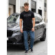 Men's black T-shirt Max T-shirt with slogans