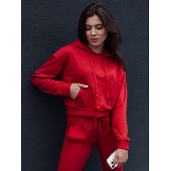 Naiste punane kapuutsiga kampsun Trend