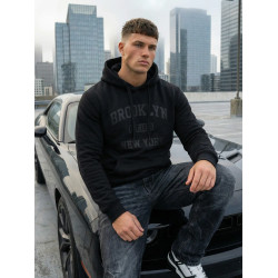 Juodas džemperis su gobtuvu Brooklyn