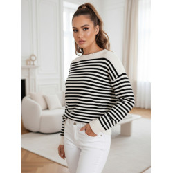 Sieviešu brūns svītrains džemperis Elvara