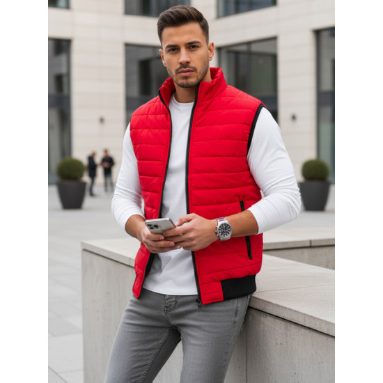 Czerwona pikowana kamizelka męska Lider Kamizelki