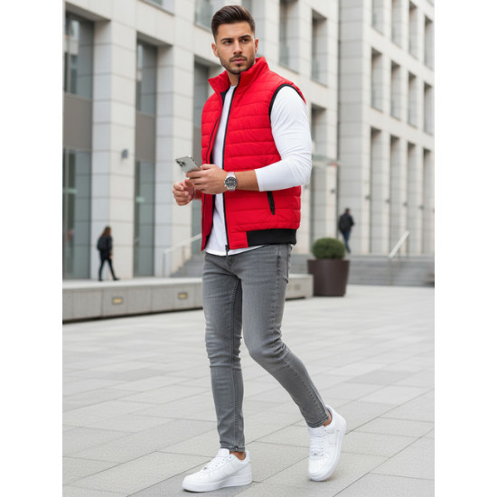 Czerwona pikowana kamizelka męska Lider Kamizelki