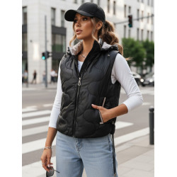 Sieviešu melna veste ar kapuci Teros