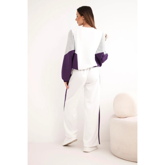 Moteriškas dviejų spalvų laisvalaikio komplektas su violetiniu intarpu Gabi Moteriški komplektai