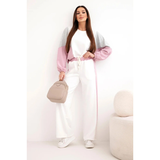 Moteriškas dviejų spalvų laisvalaikio komplektas su tamsiai rožiniu intarpu Gabi Moteriški komplektai