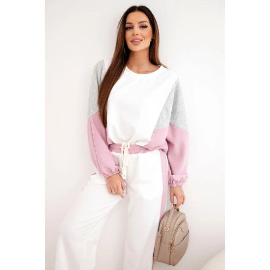 Moteriškas dviejų spalvų laisvalaikio komplektas su tamsiai rožiniu intarpu Gabi Moteriški komplektai