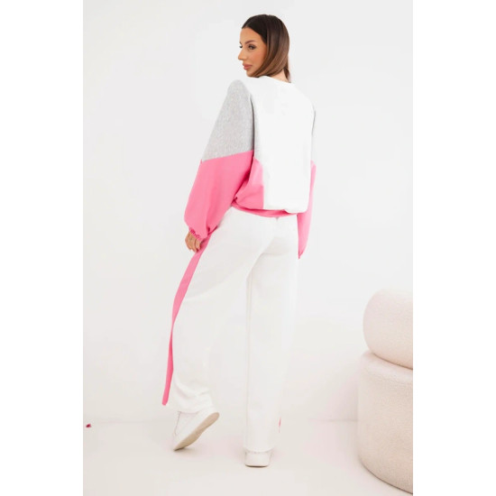 Moteriškas dviejų spalvų laisvalaikio komplektas su rožiniu intarpu Gabi Moteriški komplektai