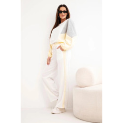 Moteriškas dviejų spalvų laisvalaikio komplektas su geltonu intarpu Gabi