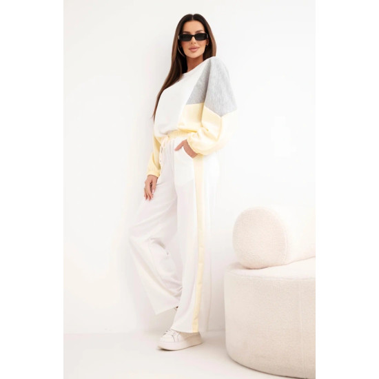 Moteriškas dviejų spalvų laisvalaikio komplektas su geltonu intarpu Gabi Moteriški komplektai