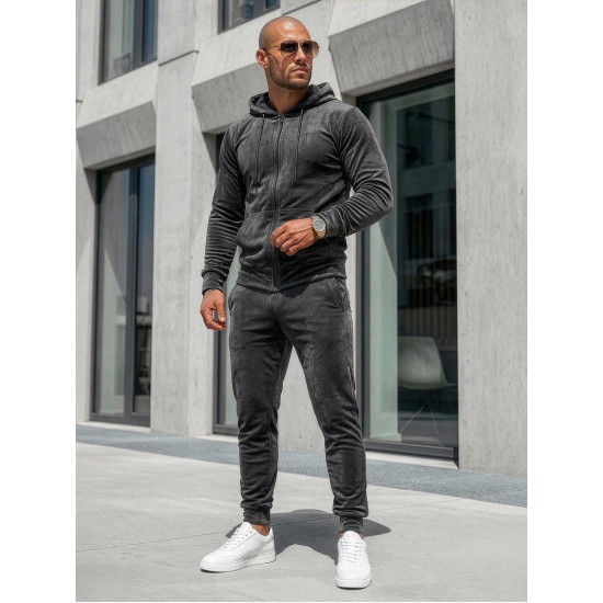 Pilkas vyriškas veliūrinis komplektas Silk JS/8C1169/29 Premium