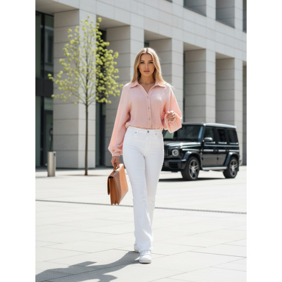 Moteriški muslino rožiniai marškiniai Musline Moteriški marškiniai