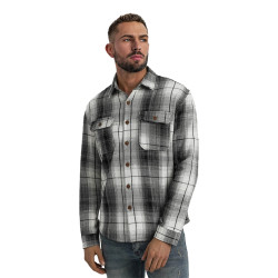 Vyriški juodi/balti flaneliniai marškiniai Cory